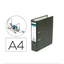 OUTLET - Arxivador de palanca Elba cartró folrat jaspiat amb rado din A4 llom de 80 mm negre