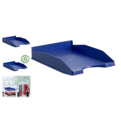 OUTLET - Safata sobretaula Blava Archivo 2000. Apilables en tres posicions. Mides 34,5 x 25,5 x 6 cm