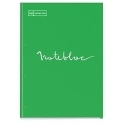 Recanvi Miquelrius Emotions Notebook 1 A4 80H 90G Reciclat Encolat 4 Taladros Cuadric.5X5 Verd
