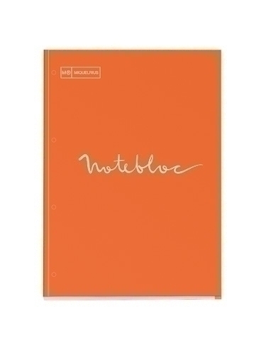 Recambio Miquelrius Emotions Notebook 1 A4 80H 90G Reciclado Encolado 4 Taladros Cuadric.5X5 Naranj