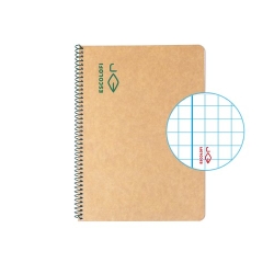 Bloc Escolofi Green Tapa Dura A5 50H Quadr.4X4 80G Reciclat Amb Marge Verd