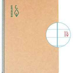 Bloc Escolofi Green Tapa Dura A4 50H Horitzontal 80G Reciclat Amb Marge Verd