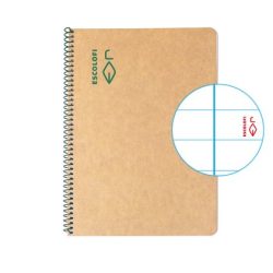 Bloc Escolofi Green Tapa Dura A5 50H Horitzontal 80G Reciclat Amb Marge Verd