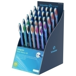 Bolígraf Schneider Slider Memo Xb Expositor De 30 10X 150203 Blau 9X 150201 Negre 3X 150202 Vermell
