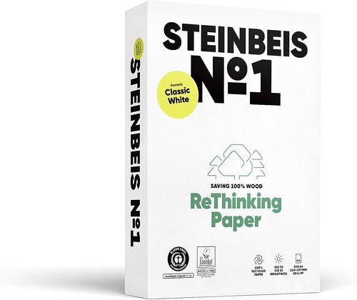 Papel A4 Steinbeis Nº1 80G 500H 100% Reciclado