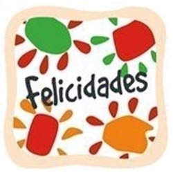 Etiquetes Regal Adh. Rotllo 250 Uts. "Felicitats" Color (Mesura Real 4,5 Cm. X 4,5 Cm)