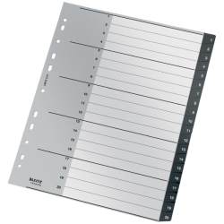 Indice Leitz Pp Recycle Numerico A4+ Pestanyes 1-20 11 Trepants Negre