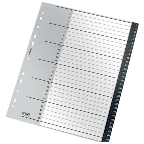 Indice Leitz Pp Recycle Numerico A4+ Pestanyes 1-31 11 Trepants Negre