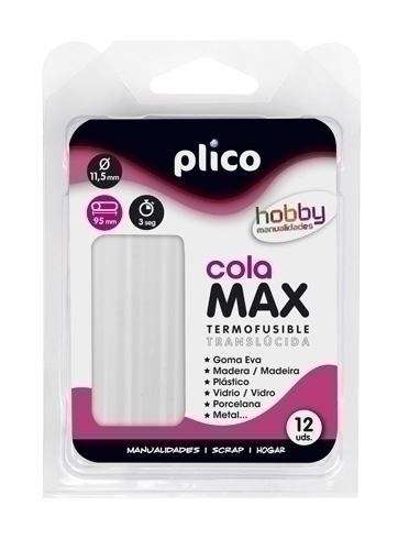 Cola Termofusible A Barra Plico Max Blister De 12