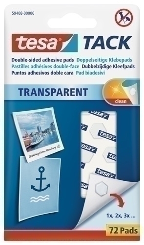 Punto Adhesivo Tesa Tack Transparente 72 Unidades
