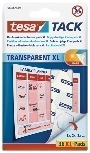 Punt Adhesiu Transparent Xl Tesa Tack 36 Unitats