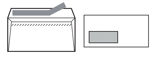 Sobre Sam 115X225 Blanc 90G Open V.Izda.(Silicona) Caixa De 500