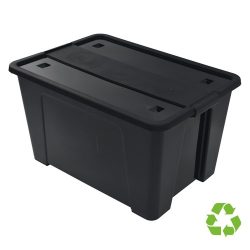 Caixa Emmagatzematge A.2000 Amb Tapa I Rodes 52 Litres De Pp Reciclat I 100% Reciclable Apilable Neg