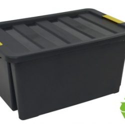 Caixa Emmagatzematge A.2000 Amb Tapa 55 Litres De Pp Reciclat I 100% Reciclable Apilable Negra