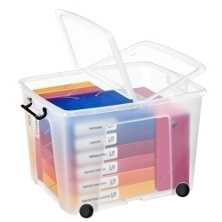 Caixa Emmagatzematge Strata By Cep Hw676 75 Litres Apilable Amb Rodes Cristall