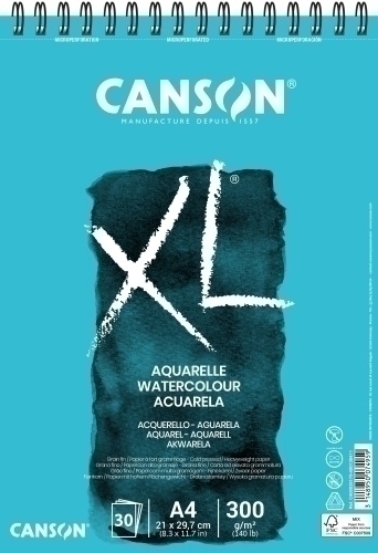 Bloc De Dibuix Canson Xl Aquarelle Amb Espiral Gra Fi A4 300G 30H