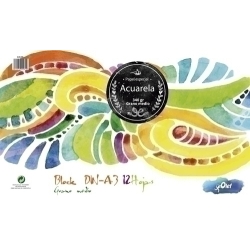 Bloc De Dibuix Olef Aquarel·la Encolat Llis Gra Mig A3 340G 12H