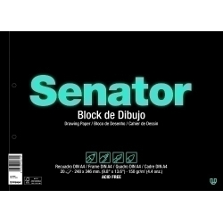 Bloc De Dibujo Senator Con Espiral Liso Fº Prolongado 150G 20H