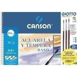 Bloc De Dibuix Guarro-Canson Basik Amb Espiral Aquarel·la I Tempera A4+ 370G 10H
