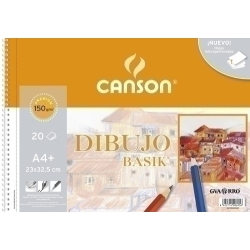 Bloc De Dibuix Guarro-Canson Basik Premium Amb Espiral Llis A4+ 150G 20H
