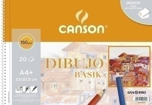 Bloc De Dibuix Guarro-Canson Basik Premium Amb Espiral Llis A4+ 150G 20H