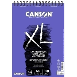 Bloc De Dibuix Canson Xl Mix Media Textured Amb Espiral Gra Mig A4 300G 30H