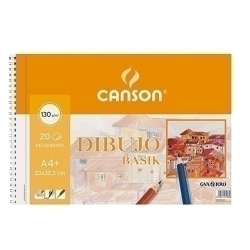 Bloc De Dibuix Guarro-Canson Basik Amb Espiral Llis 2 Trepants A4+ 130G 20H