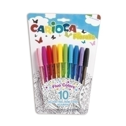 Boligrafo Carioca Fiorella Fluo Surtido Estuche De 10