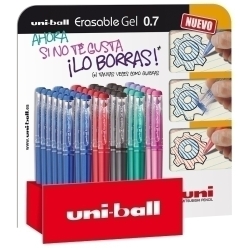 Bolig. Uni-Ball Esborrable Uf-222 0,7 Assortiment Expositor De 36