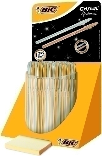 Bolígraf Bic Cristall Or I Plata Celebrate Expositor De 40