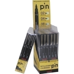 Retolador Calibrat Uni-Ball Pin Màniga Expositor De 12 Bosses De 3 (0,2 - 0,4 - 0,8 Mm)