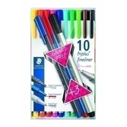 Retolador Fibra Staedtler 334 Triplus Fineliner Estoig De 10 + 3 Uts.Color Pastís De Regal