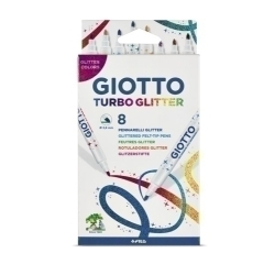Retolador Fibra Giotto Turbo Glitter Estoigs De 8 Col.