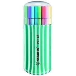 Retolador Fibra Stabilo Pen 68 Estoig De 20 Zebrui Turquesa/Blanc