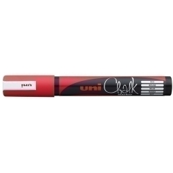 Marcador Guix Liquida Uni-Ball Chalk Marker Pwe-5M 1,8-2,5 Mm Vermell