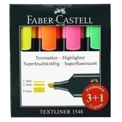 Marcador Fluor Faber-Castell Textliner 48 Estoig 3+1