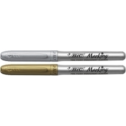Marcador T.Opaca Perm. Bic Marking Color Gold&Silver Caixa De 12