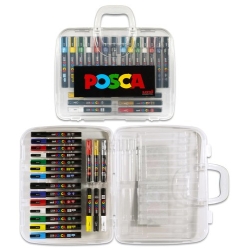Rotul.Uni-Posca Maleta Plàstic 20 Assortiments