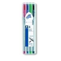 Retolador Fibra Staedtler 334 Triplus Fineliner Box De 4