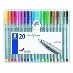 Retolador Fibra Staedtler 334 Triplus Fineliner Box De 20
