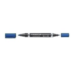 Marcador Permanent Staedtler 348 Lumocolor Duo Conico Blau
