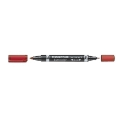 Marcador Permanent Staedtler 348 Lumocolor Duo Conico Rojo