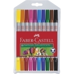 Retolador Fibra Faber-Castell Doble Punta Caixa De 10