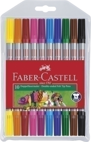 Retolador Fibra Faber-Castell Doble Punta Caixa De 10