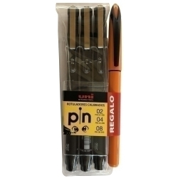 Retolador Calibrat Uni-Ball Pin Màniga Bosses De 3 (0,2 - 0,4 - 0,8 Mm)