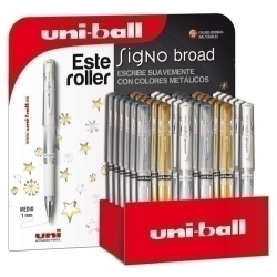 Roller Gel Uni-Ball Signe Broad 1,0 (Um-153) Expositor De 36 12X Um1531300 Or 12X Um1531200 Plata 12