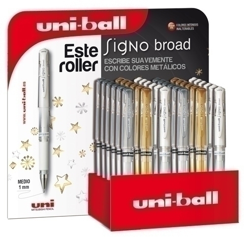 Roller Gel Uni-Ball Signe Broad 1,0 (Um-153) Expositor De 36 12X Um1531300 Or 12X Um1531200 Plata 12