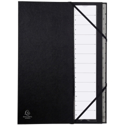 Classificador Llom Fuelle Exacompta Pp A4 12 Separeu. (1-12) Gomes Negre