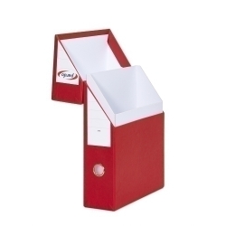 Caixa De Transferències Pardo Carton Forrado Pvc A4 Arxivador Vertical 8 Cm Vermell