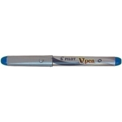 Ploma Pilot V-Pen Silver Tinta Blava
